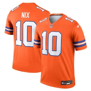 Bo nix denver broncos nike alternate legend player performance top Orange