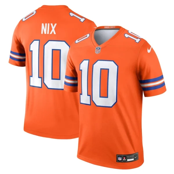 Bo nix denver broncos nike alternate legend player performance top Orange