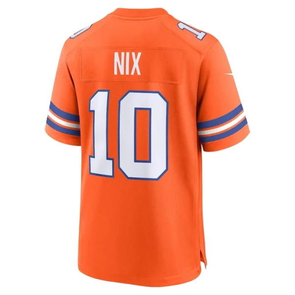 Bo nix denver broncos nike mile high collection 1977 throwback player game jersey Orange L
