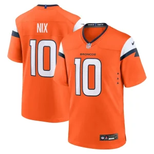 Bo nix denver broncos nike player game jersey Orange