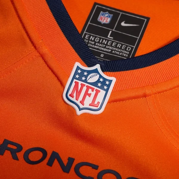 Bo nix denver broncos nike player game jersey Orange XL