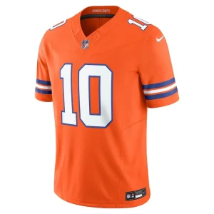 Bo nix denver broncos nike vapor f.u.s.e. limited jersey Orange M