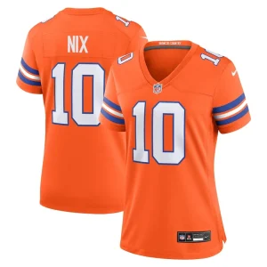 Bo nix denver broncos nike womens mile high collection 1977 throwback player game jersey Orange