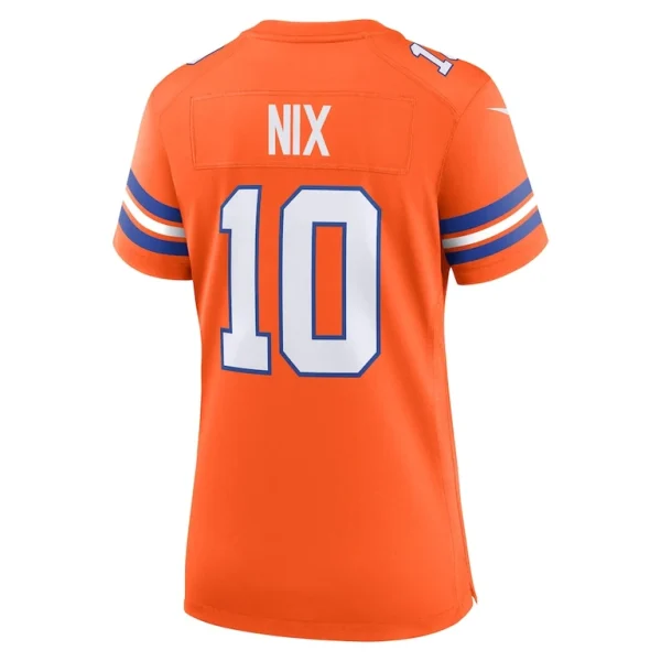 Bo nix denver broncos nike womens mile high collection 1977 throwback player game jersey Orange L