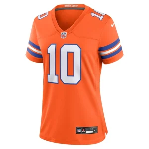 Bo nix denver broncos nike womens mile high collection 1977 throwback player game jersey Orange M