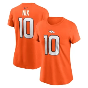 Bo nix denver broncos nike womens name number t shirt Orange