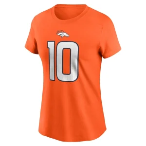 Bo nix denver broncos nike womens name number t shirt Orange M