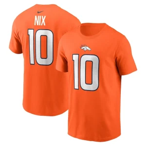 Bo nix denver broncos nike youth name number t shirt Orange
