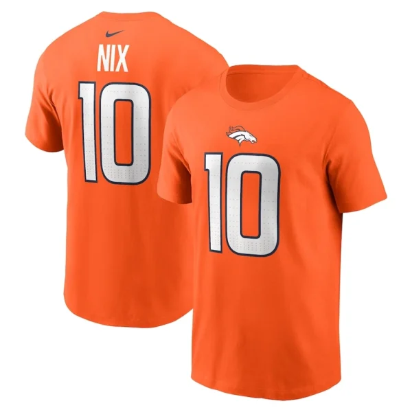 Bo nix denver broncos nike youth name number t shirt Orange