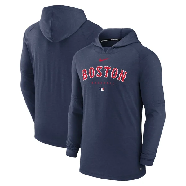 Boston red sox nike authentic collection early work tri blend performance pullover hoodie Heather navy