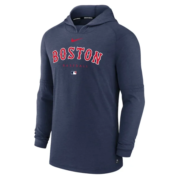 Boston red sox nike authentic collection early work tri blend performance pullover hoodie Heather navy M