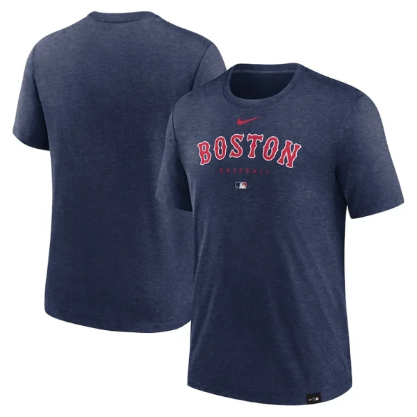 Boston red sox nike authentic collection early work tri blend performance t shirt Heather navy