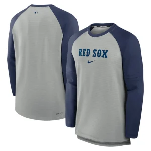 Boston red sox nike authentic collection game time raglan performance long sleeve t shirt Heather graynavy