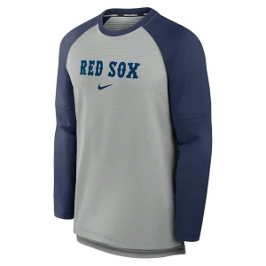 Boston red sox nike authentic collection game time raglan performance long sleeve t shirt Heather graynavy M