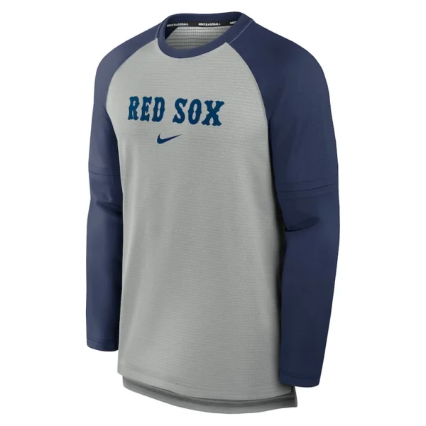 Boston red sox nike authentic collection game time raglan performance long sleeve t shirt Heather graynavy M