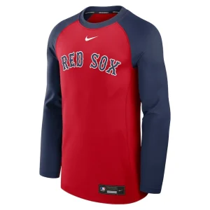 Boston red sox nike authentic collection game time raglan performance long sleeve t shirt Rednavy M