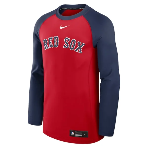 Boston red sox nike authentic collection game time raglan performance long sleeve t shirt Rednavy M