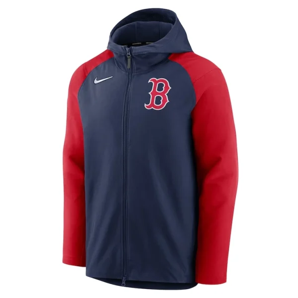 Boston red sox nike authentic collection performance raglan full zip hoodie Navyred M