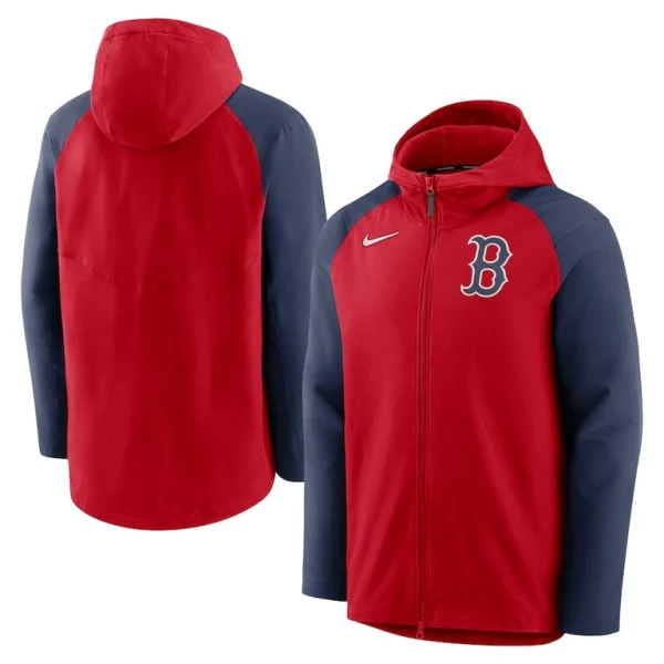 Boston red sox nike authentic collection performance raglan full zip hoodie Rednavy