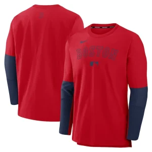 Boston red sox nike authentic collection player lightweight performance long sleeve top Rednavy