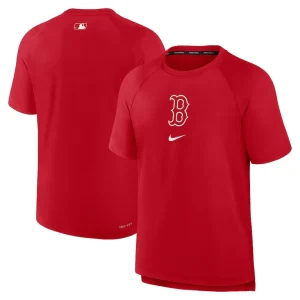 Boston red sox nike authentic collection pregame raglan performance t shirt Red