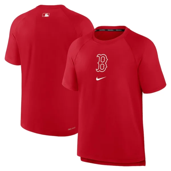 Boston red sox nike authentic collection pregame raglan performance t shirt Red