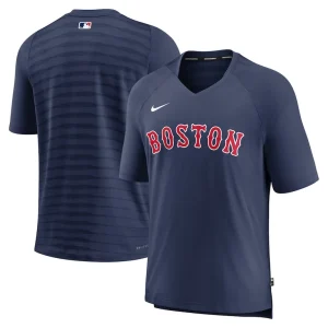 Boston red sox nike authentic collection pregame raglan performance v neck t shirt Navy