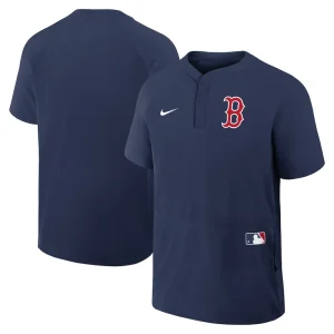 Boston red sox nike authentic collection raglan short sleeve windshirt Navy