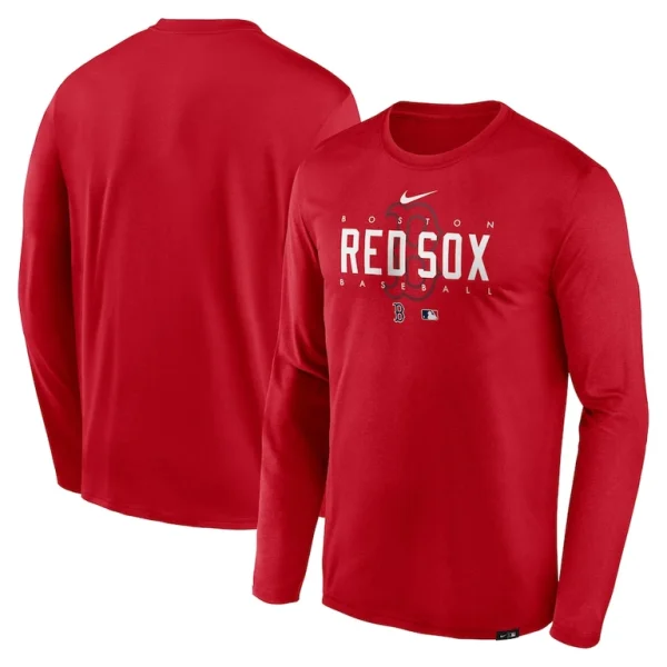 Boston red sox nike authentic collection team logo legend performance long sleeve t shirt Red
