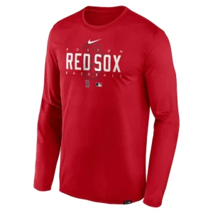 Boston red sox nike authentic collection team logo legend performance long sleeve t shirt Red M