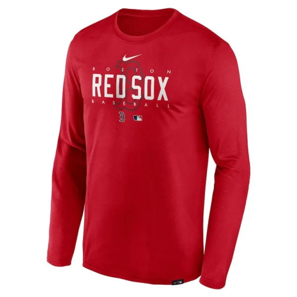 Boston red sox nike authentic collection team logo legend performance long sleeve t shirt Red M