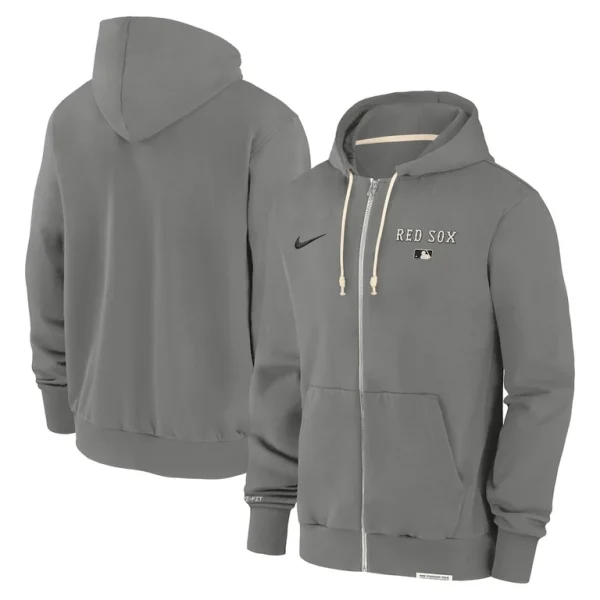 Boston red sox nike authentic collection travel performance full zip hoodie Charcoal