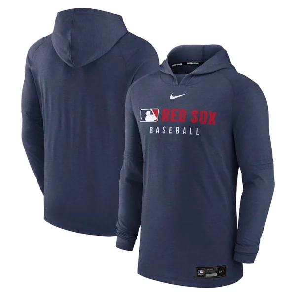 Boston red sox nike authentic collection tri blend performance pullover hoodie Heather navy
