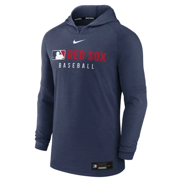 Boston red sox nike authentic collection tri blend performance pullover hoodie Heather navy M