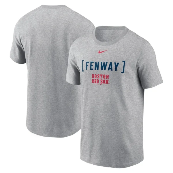 Boston red sox nike bracket team phrase t shirt Heather gray