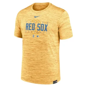 Boston red sox nike city connect velocity practice performance t shirt Gold M