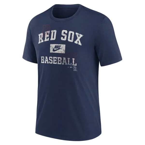 Boston red sox nike cooperstown collection arch tri blend t shirt Navy M
