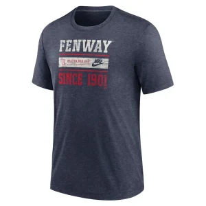 Boston red sox nike cooperstown collection local stack tri blend t shirt Heather navy M