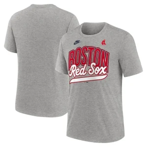 Boston red sox nike cooperstown collection retro tri blend t shirt Heather gray
