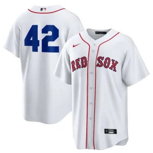 Boston red sox nike home 2025 jackie robinson day replica jersey White