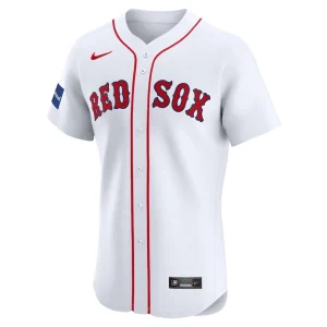 Boston red sox nike home elite patch jersey White 44