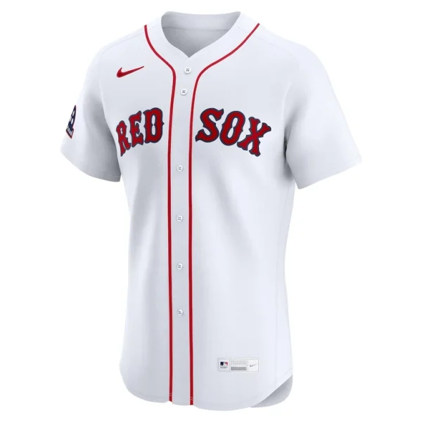 Boston red sox nike home elite sponsor patch custom jersey White 44
