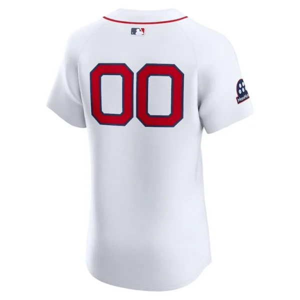 Boston red sox nike home elite sponsor patch custom jersey White 48