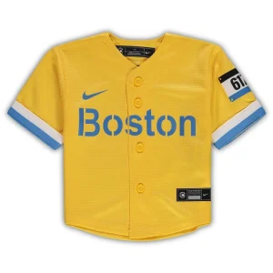 Boston red sox nike infant mlb city connect replica jersey Gold 18 MO