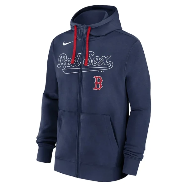 Boston red sox nike knockout script full zip hoodie Navy M