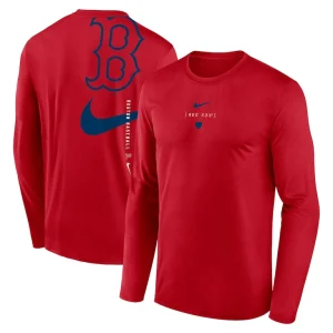 Boston red sox nike large swoosh back legend performance t shirt Red