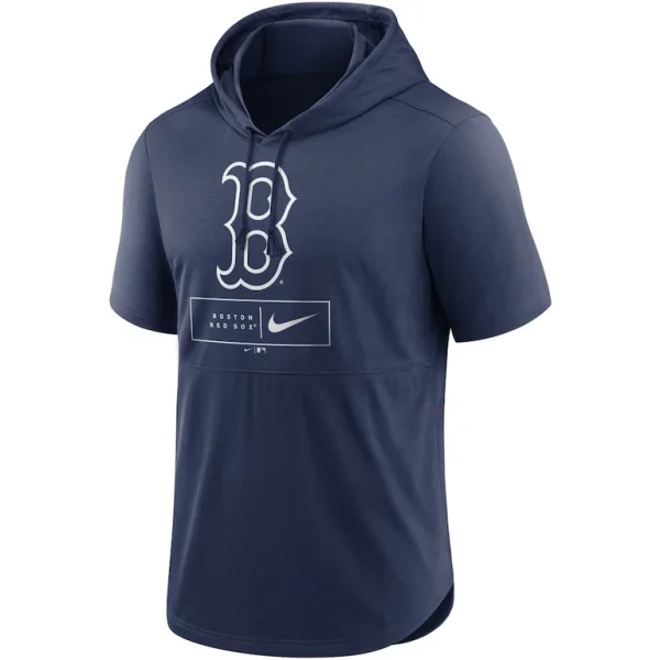 Boston red sox nike lockup performance short sleeve lightweight hooded top Navy M