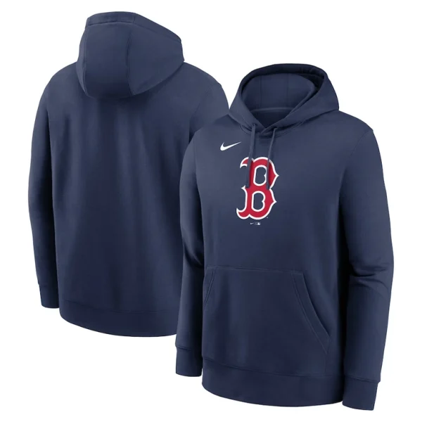 Boston red sox nike logo club fleece pullover hoodie Navy