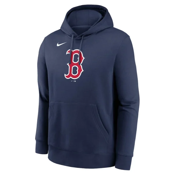 Boston red sox nike logo club fleece pullover hoodie Navy M