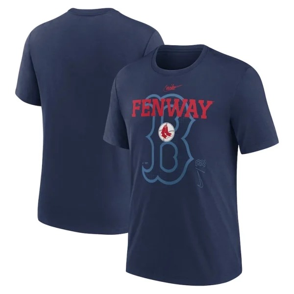 Boston red sox nike rewind retro tri blend t shirt Navy